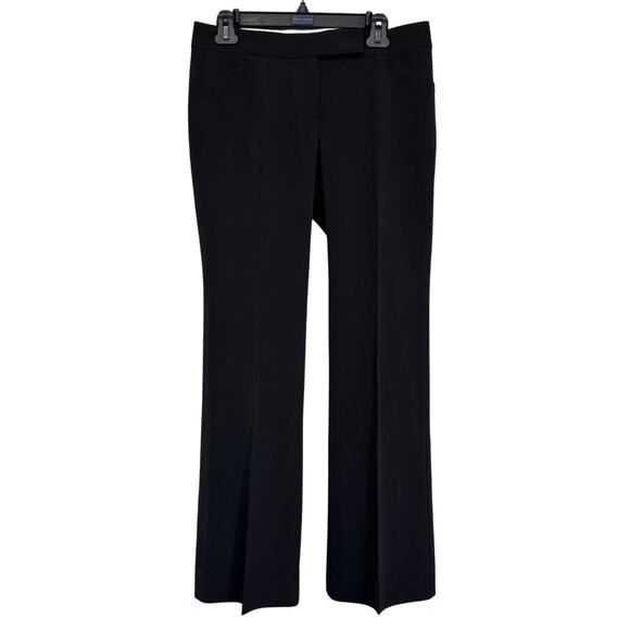 Theory Black Work Dress Pants Sz 6 | Flat Front Bootcut Trousers EUC - Picture 1 of 5